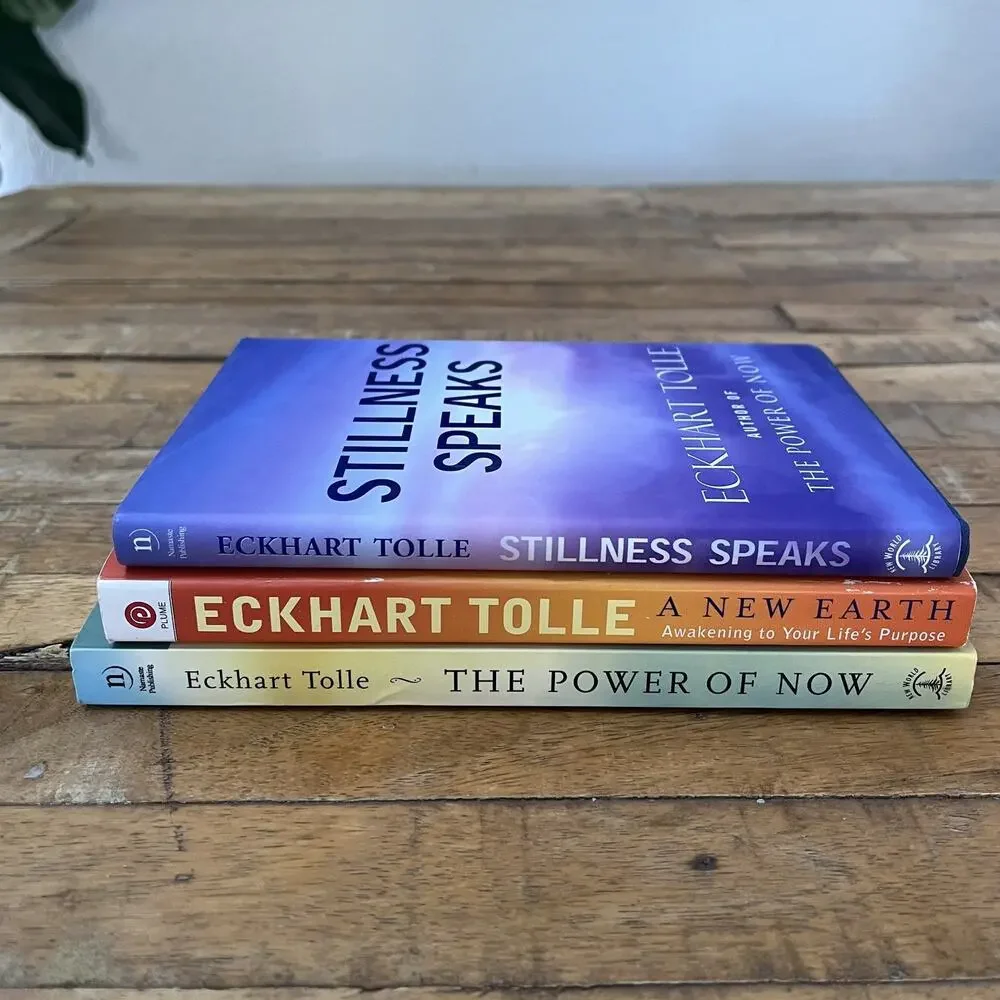Eckhart Tolle 3 Book Lot Practicing Spiritual Self Help